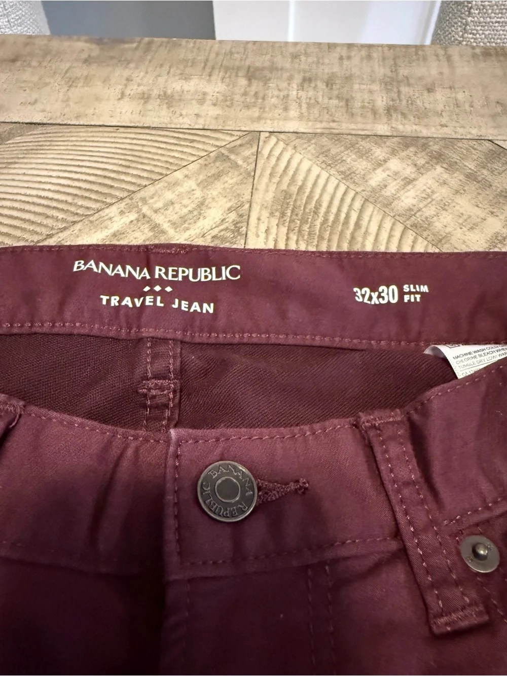 Banana Republic Traveler Maroon Straight-Leg Pants